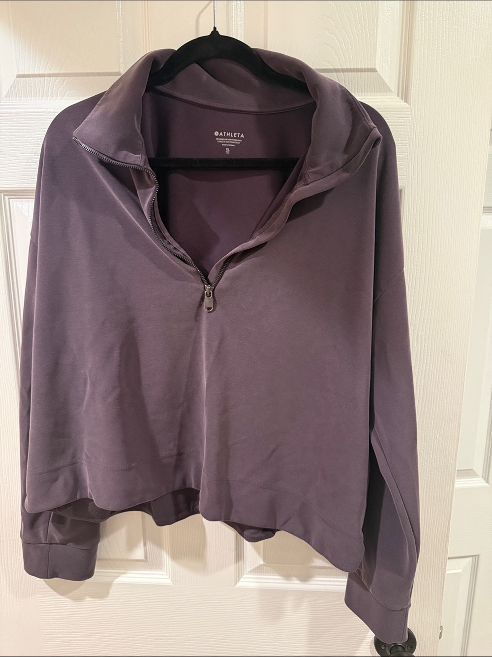 Athleta Dusty Plum Seasoft Quarter-Zip Pullover